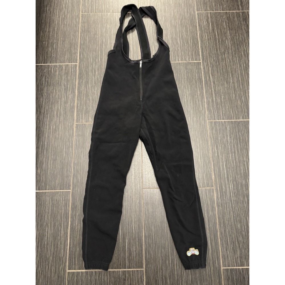 Hot Chillies Base Layer Snow Bib Overalls Sz S Vintage Black Stretch Compression